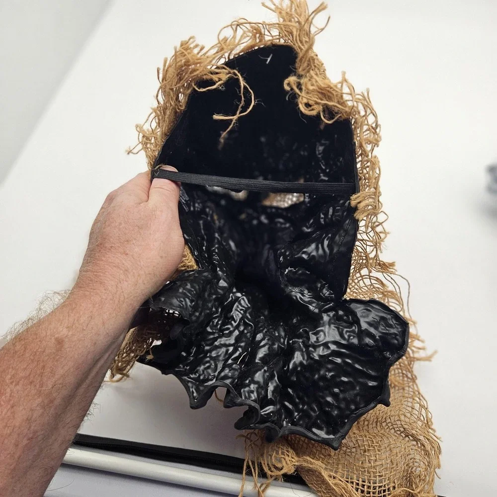 Scarecrow Burlap Jute Mask Adult Full Head Horror Costume‎ Prop Distressed Latex
